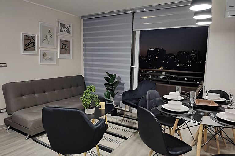 Prime | Depto. a pasos del metro- AC + wifi + Gym
